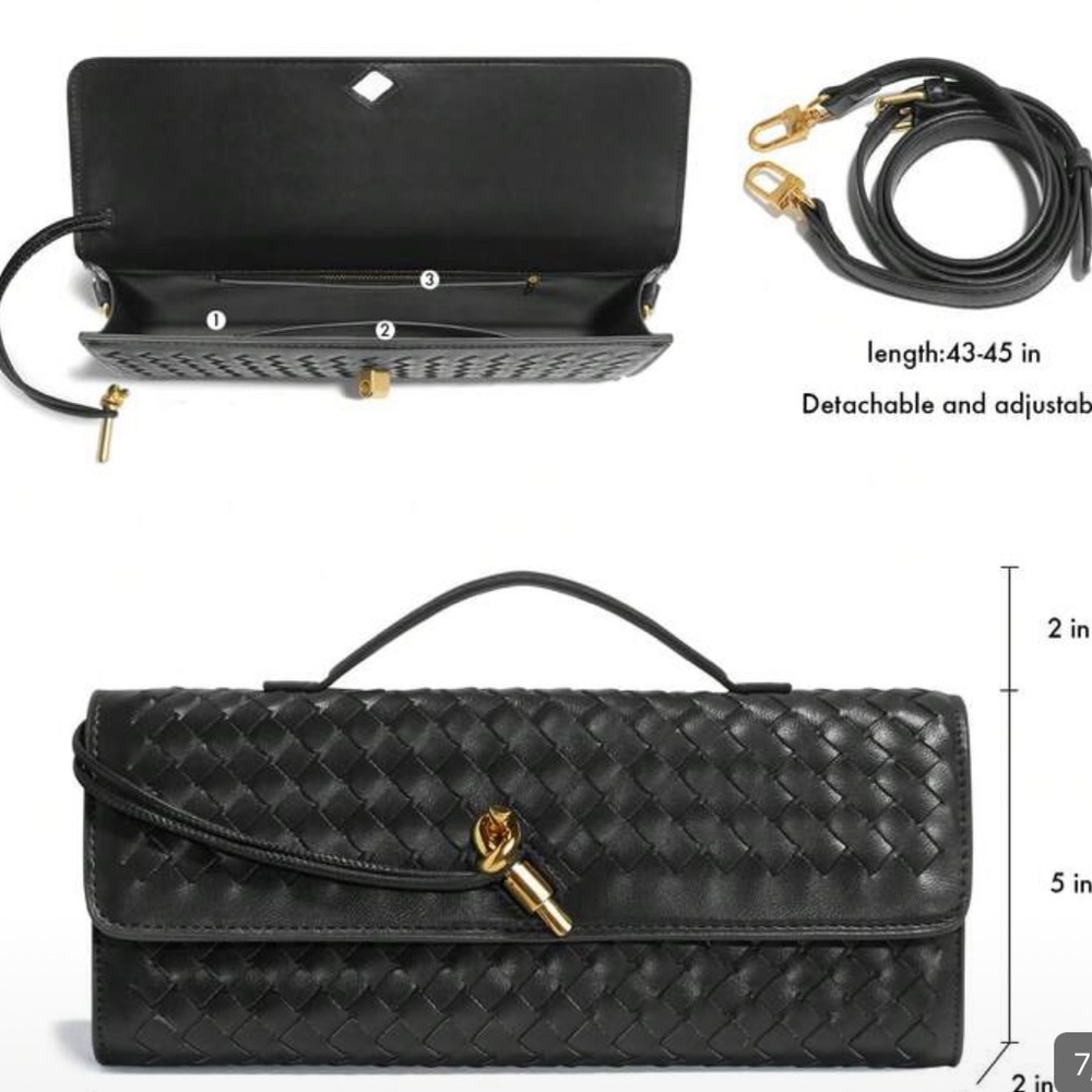 Elegant Black Woven Clutch Bag